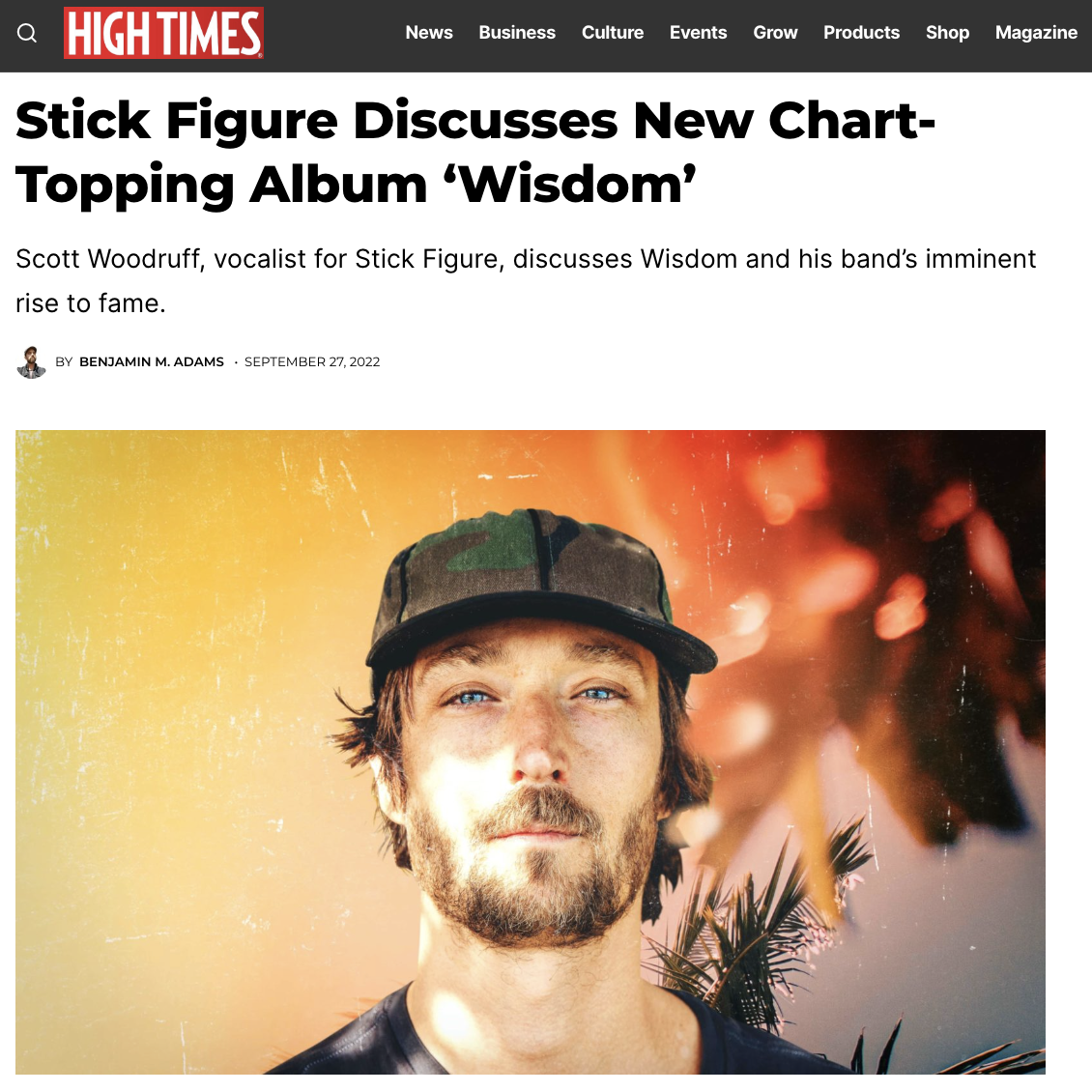 HIGH TIMES┃Stick Figure Discusses New ChartTopping Album ‘Wisdom
